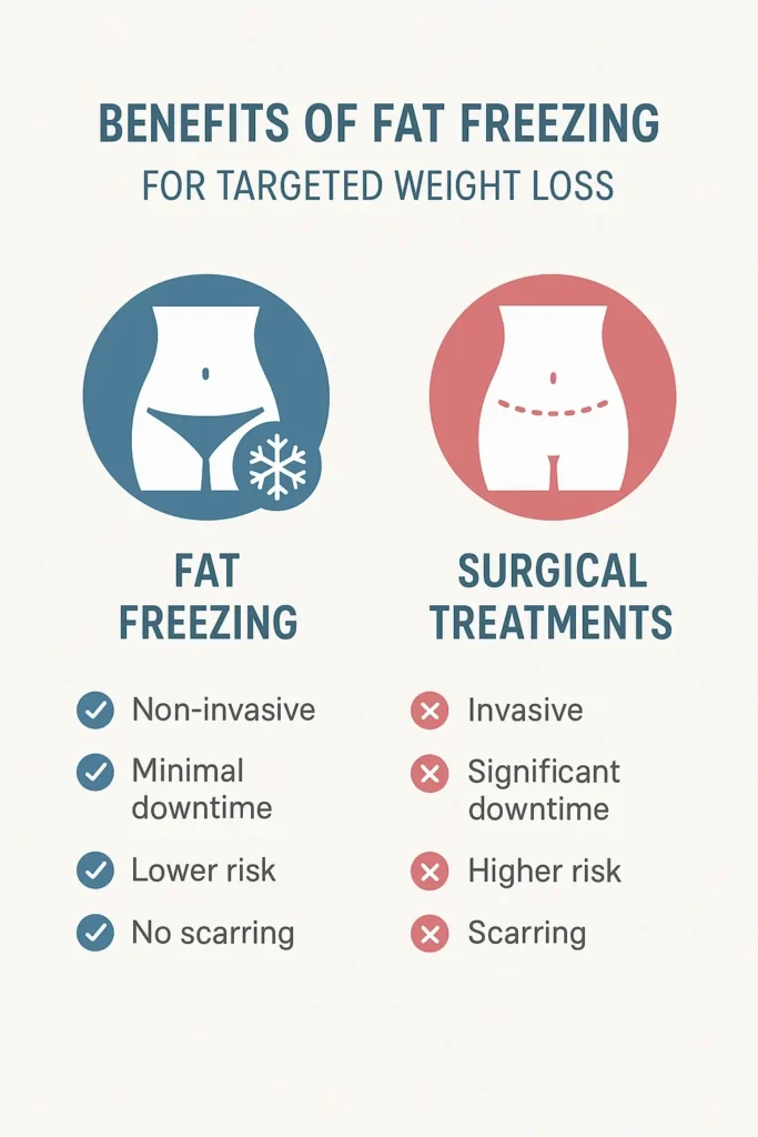 graphic showing the benefits of fat freezing Sidcup